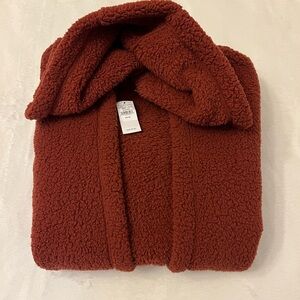 American Eagle Outfitters Rust Sherpa Jacket